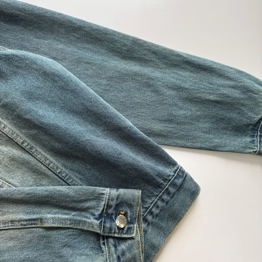 PRADA 普拉达 三角标丹宁圆领牛仔外套 夹克 长袖 蓝色 C0 GEB229-12K1-F0V3N-S-231