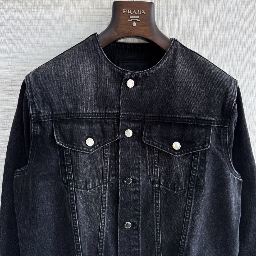 PRADA 普拉达 菱格三角标棉服外套 夹克 长袖 黑色 C0 GEB229-12K8-F0557-S-231