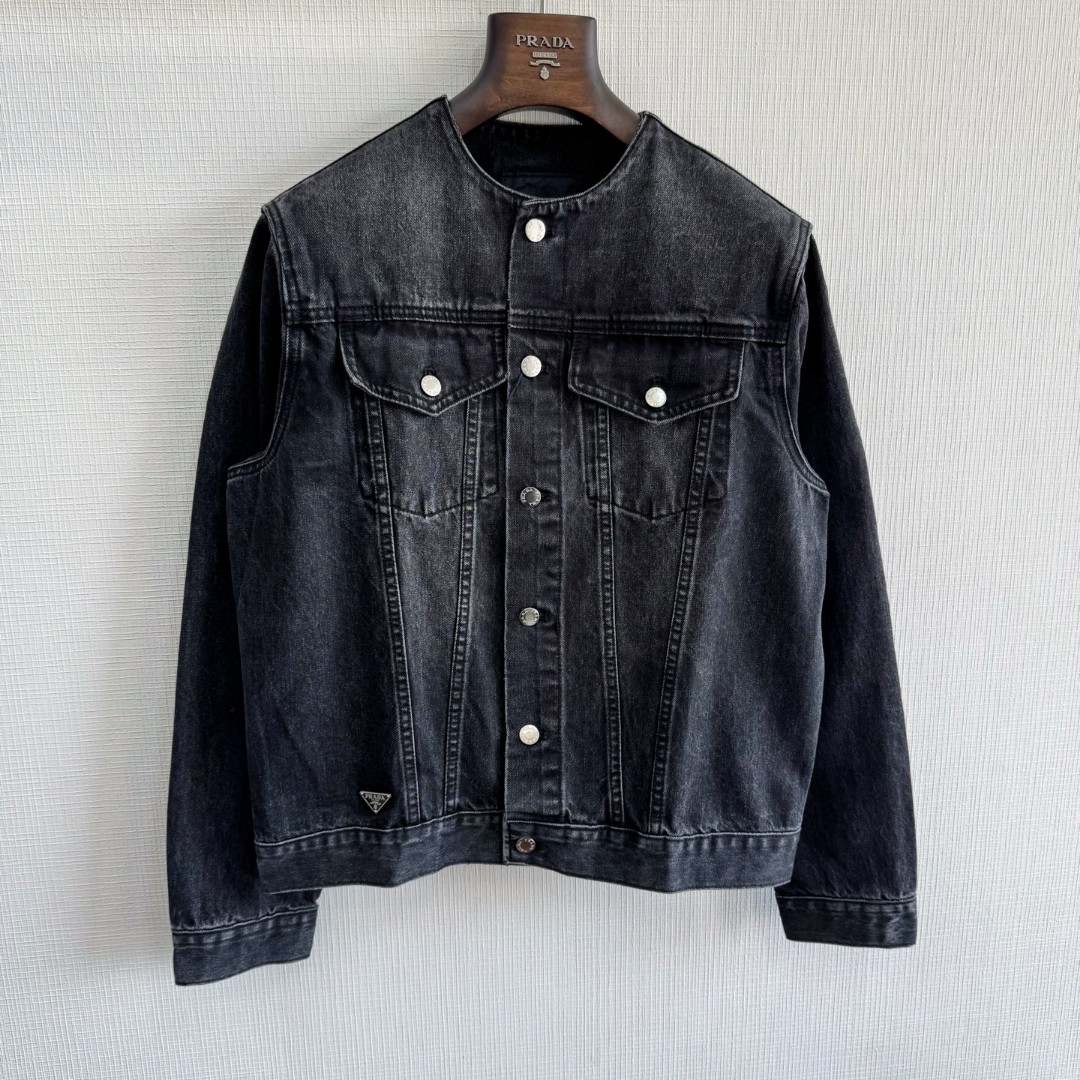 PRADA 普拉达 菱格三角标棉服外套 夹克 长袖 黑色 C0 GEB229-12K8-F0557-S-231