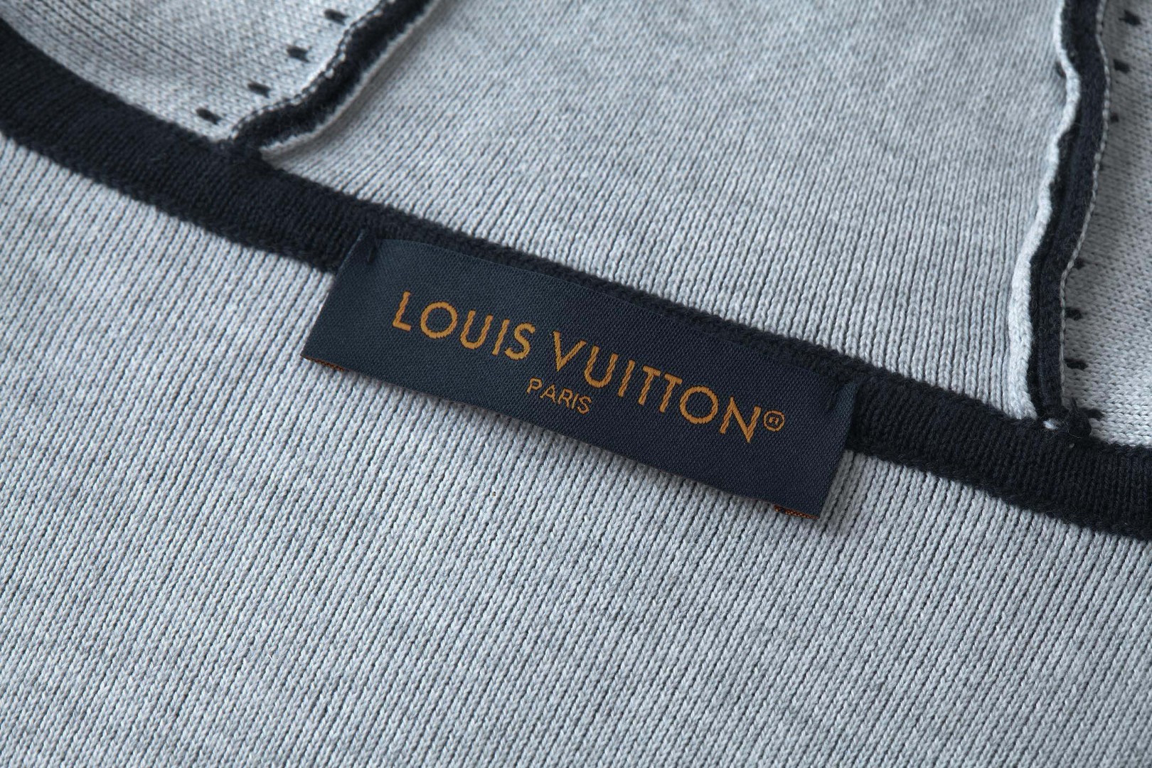 LOUIS VUITTON 路易威登 嵌花针织拉链连帽外套 夹克 毛衣 长袖 蓝色 C0 1AIWER
