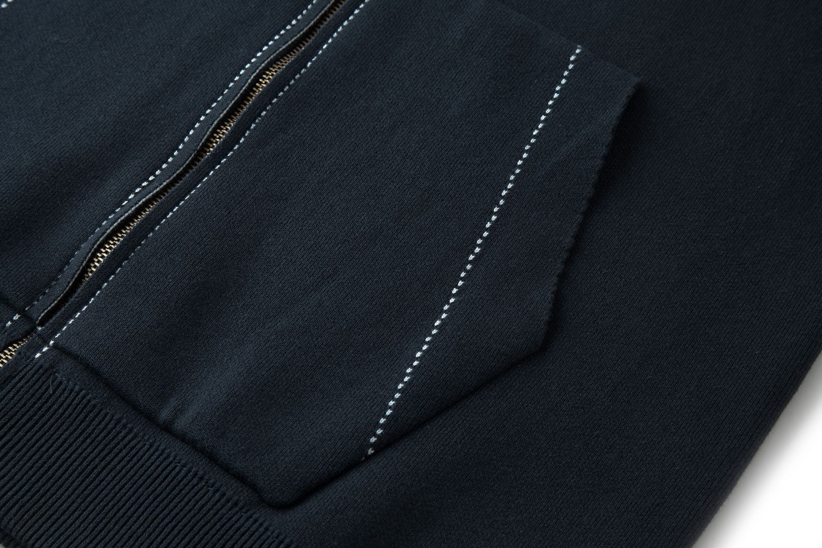 LOUIS VUITTON 路易威登 嵌花针织拉链连帽外套 夹克 毛衣 长袖 蓝色 C0 1AIWER