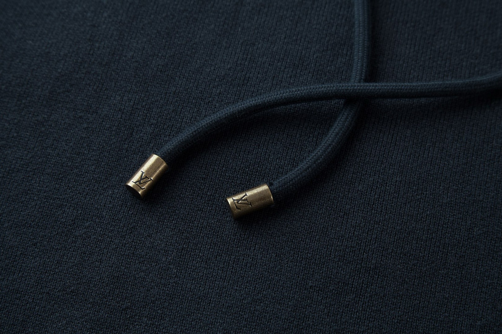 LOUIS VUITTON 路易威登 嵌花针织拉链连帽外套 夹克 毛衣 长袖 蓝色 C0 1AIWER