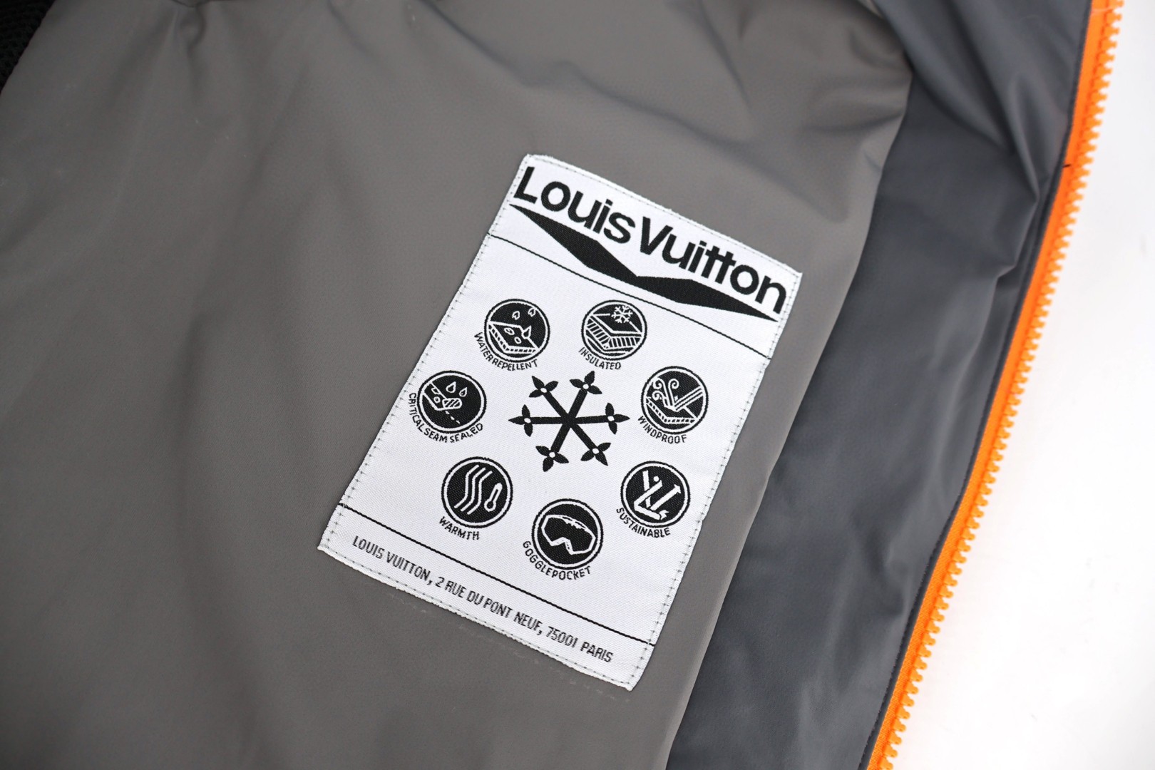 LOUIS VUITTON 路易威登 SKI滑雪系列 机能棉服 保暖 夹克 外套 灰色 I0 1AGIQ4