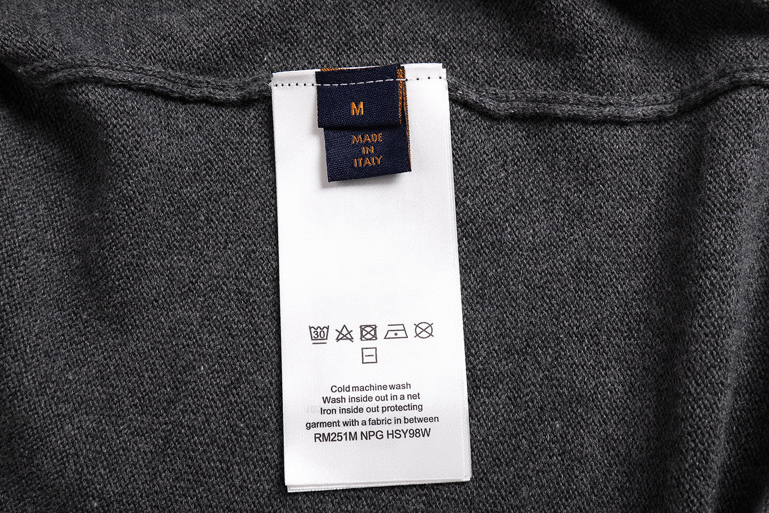 LOUIS VUITTON 路易威登 纯色logo嵌花针织衫开衫 毛衣 外套 长袖 灰色 B0 1AFANI