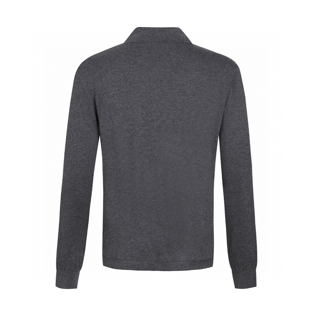 LOUIS VUITTON 路易威登 纯色logo嵌花针织衫开衫 毛衣 外套 长袖 灰色 B0 1AFANI