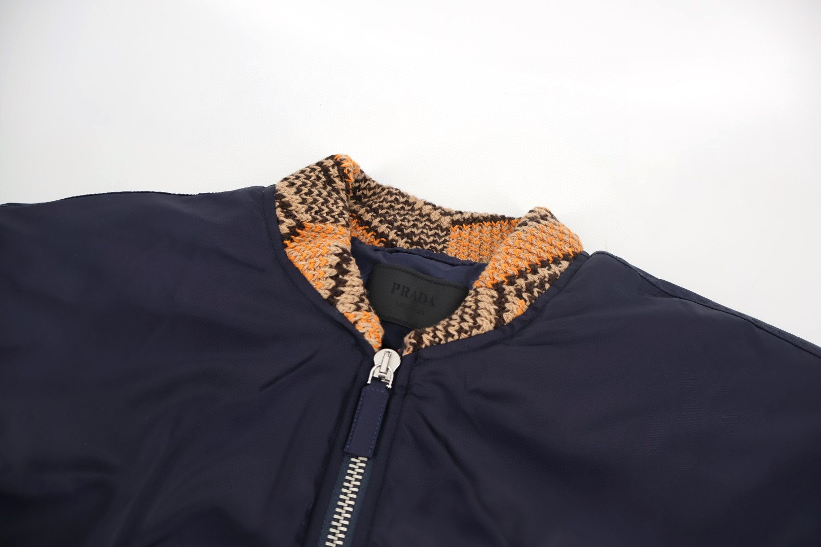 PRADA 普拉达 民族风尼龙飞行员夹克 棒球服 棉服 外套 长袖 蓝色 C5 SGB895-1WQ8-F0ABM-S-212