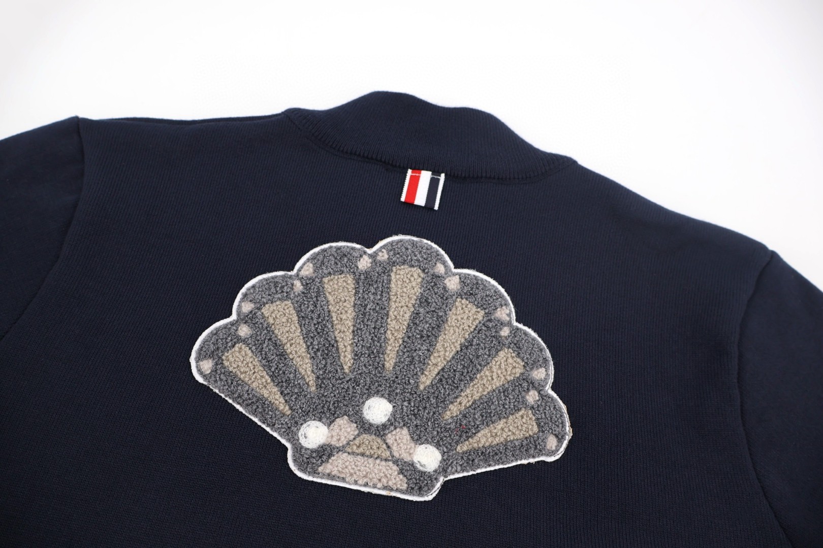 THOM BROWNE 贝壳章仔针织拉链外套 夹克 长袖 藏青色 B5 MKJ117E-Y3004-415