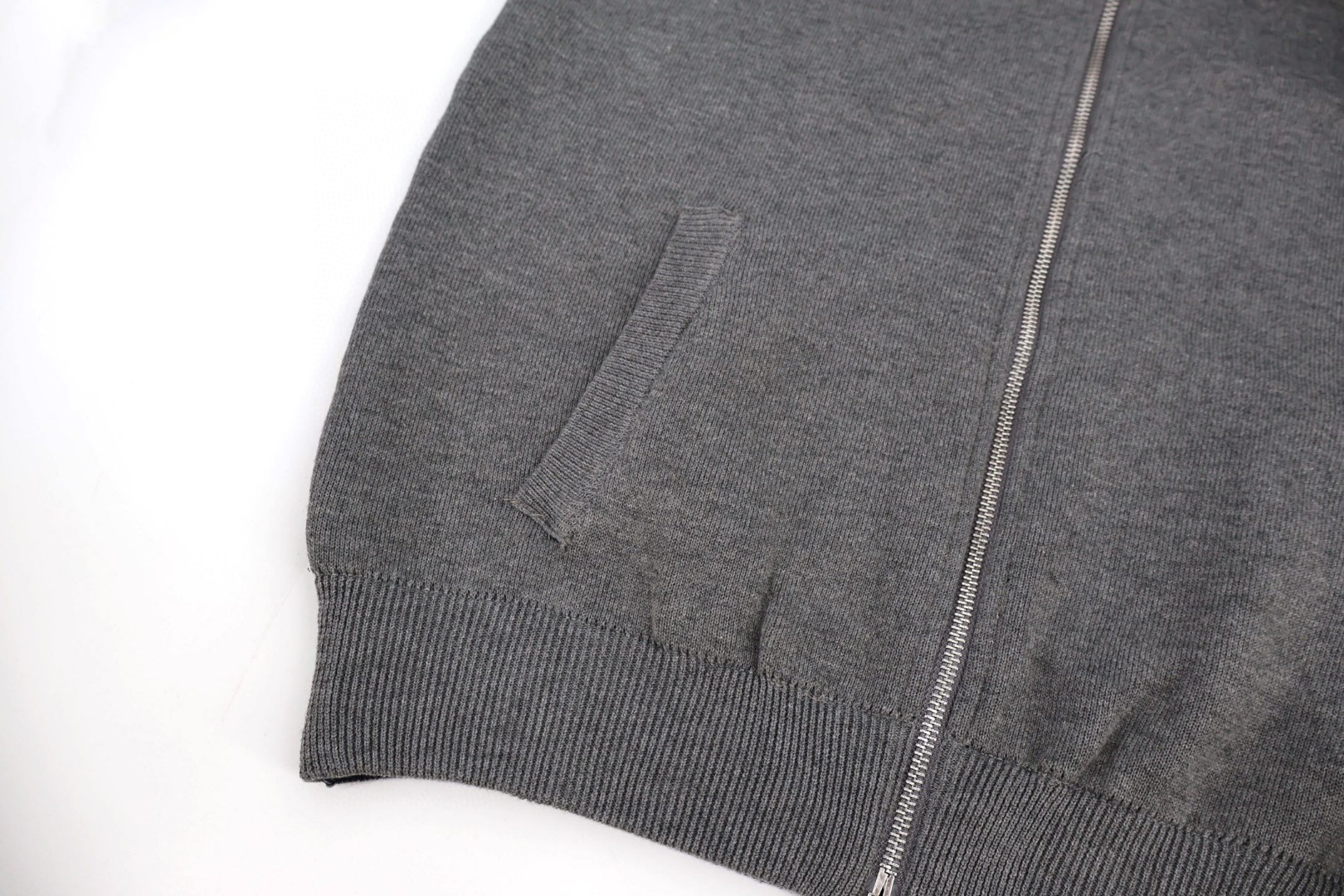 THOM BROWNE 贝壳章仔针织拉链外套 夹克 长袖 灰色 B5