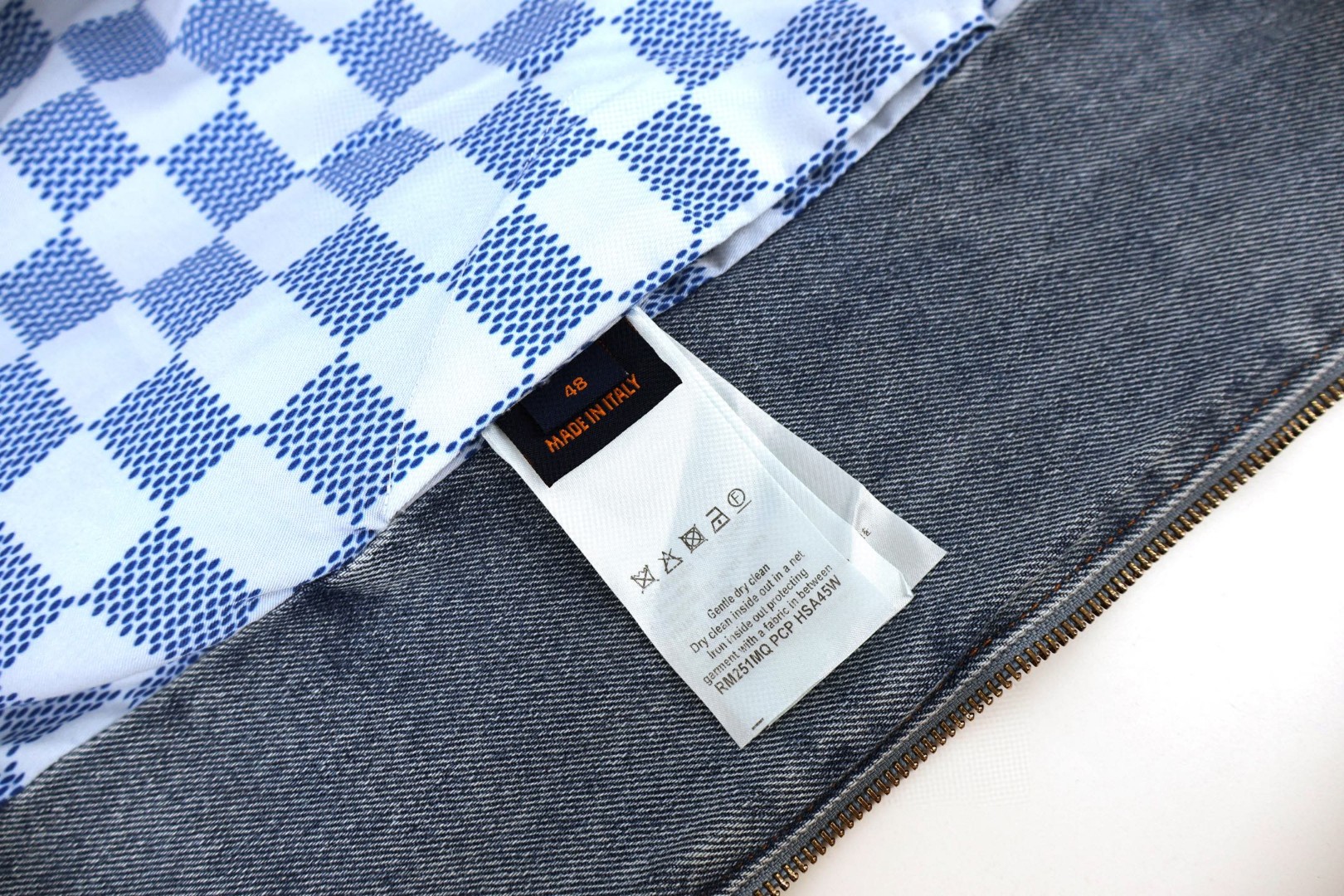 LOUIS VUITTON 路易威登 刺绣口袋连帽牛仔外套 夹克 外套 蓝色 C0 