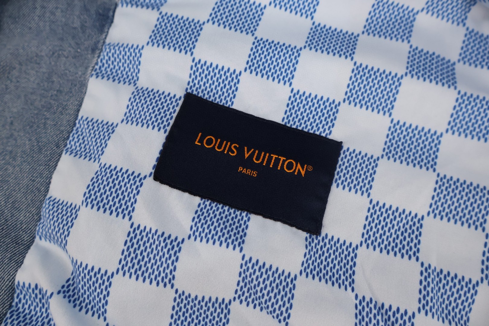 LOUIS VUITTON 路易威登 刺绣口袋连帽牛仔外套 夹克 外套 蓝色 C0 