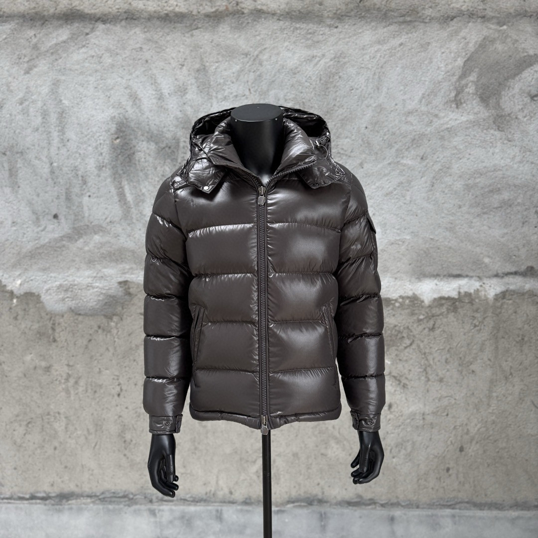 Moncler 蒙口 Maya 玛雅亮面拉链连帽羽绒服 保暖 外套 夹克 灰色 D5 K20911A5360068950930