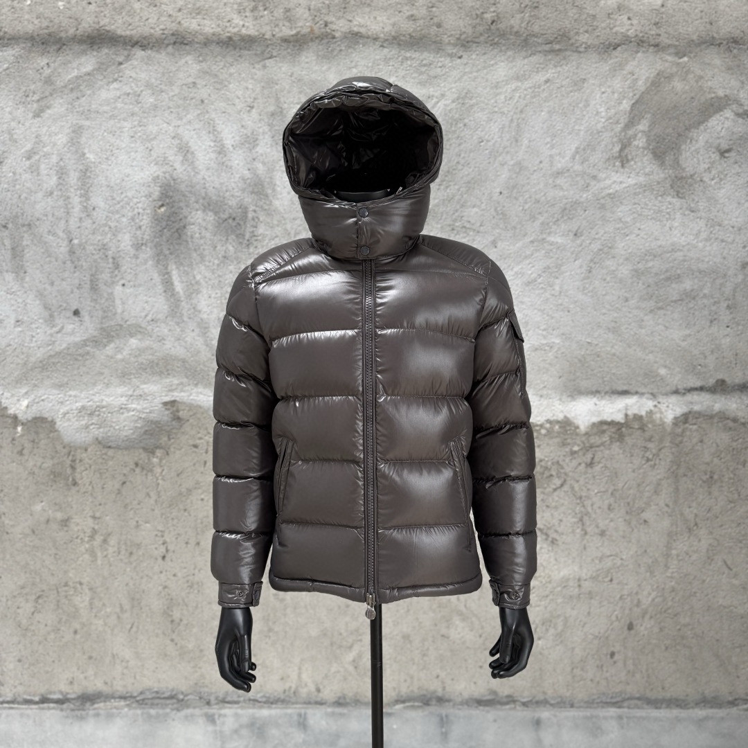 Moncler 蒙口 Maya 玛雅亮面拉链连帽羽绒服 保暖 外套 夹克 灰色 D5 K20911A5360068950930
