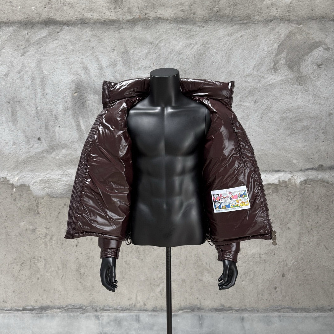 Moncler 蒙口 Maya 玛雅亮面拉链连帽羽绒服 保暖 外套 夹克 深棕色 D5 J20911A5360068950243