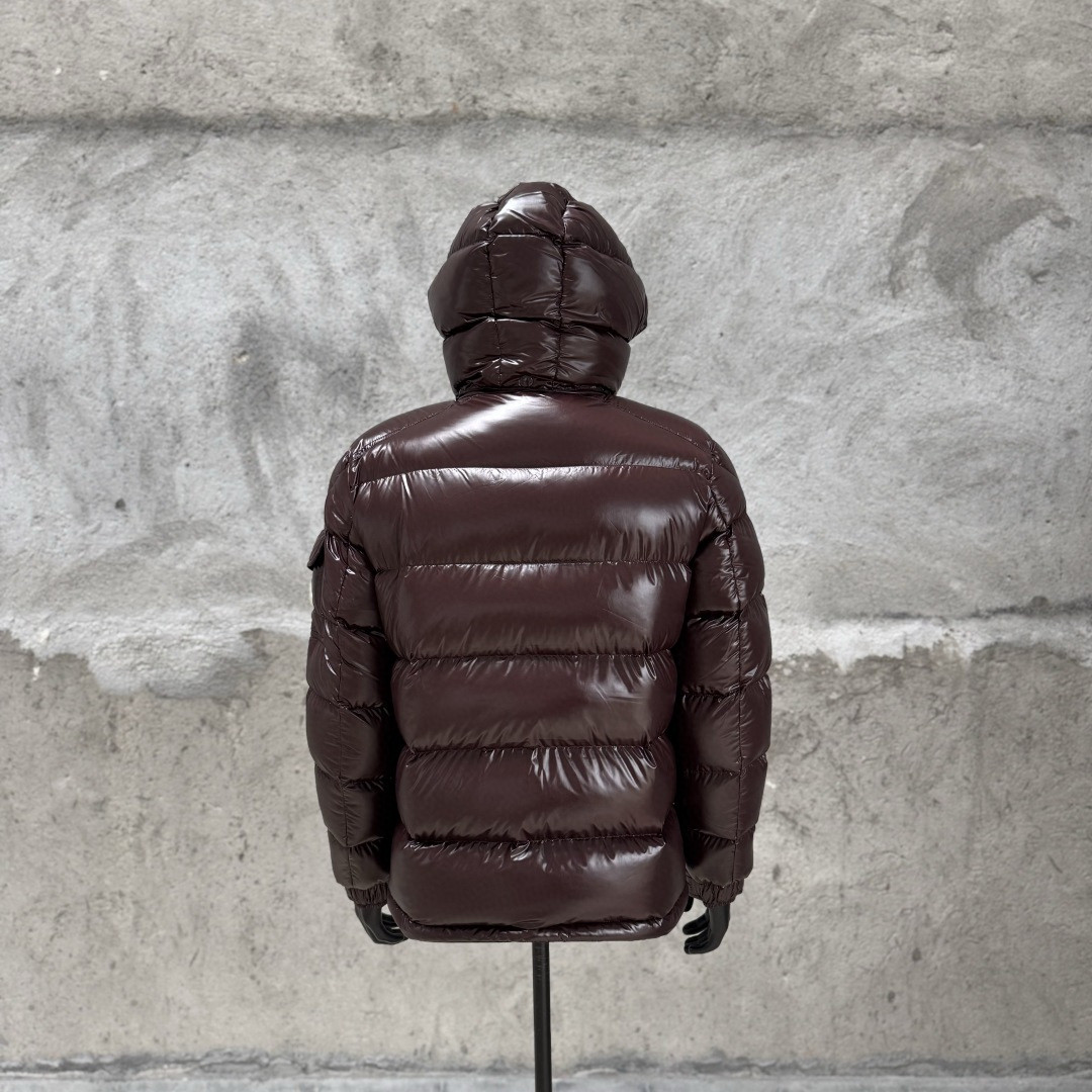 Moncler 蒙口 Maya 玛雅亮面拉链连帽羽绒服 保暖 外套 夹克 深棕色 D5 J20911A5360068950243