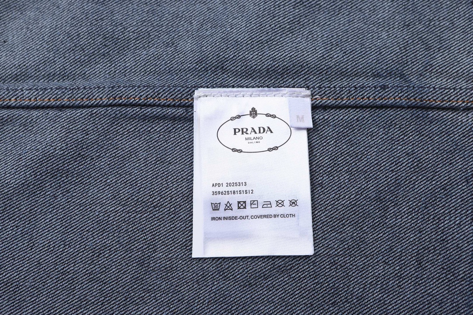 PRADA 普拉达 翻领宽松牛仔衬衫 外套 长袖 蓝色 B0