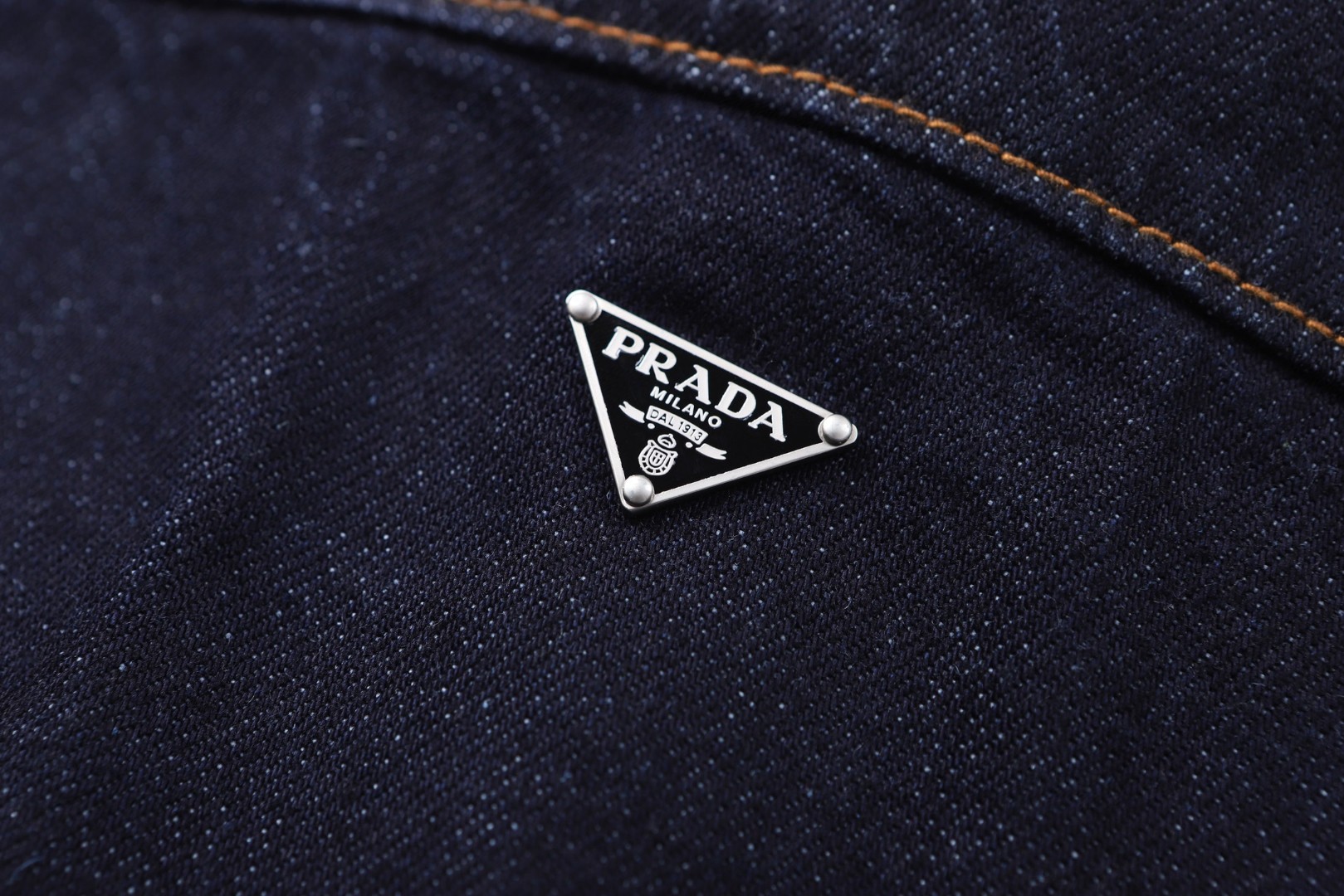 PRADA 普拉达 翻领宽松牛仔衬衫 外套 长袖 蓝色 B0