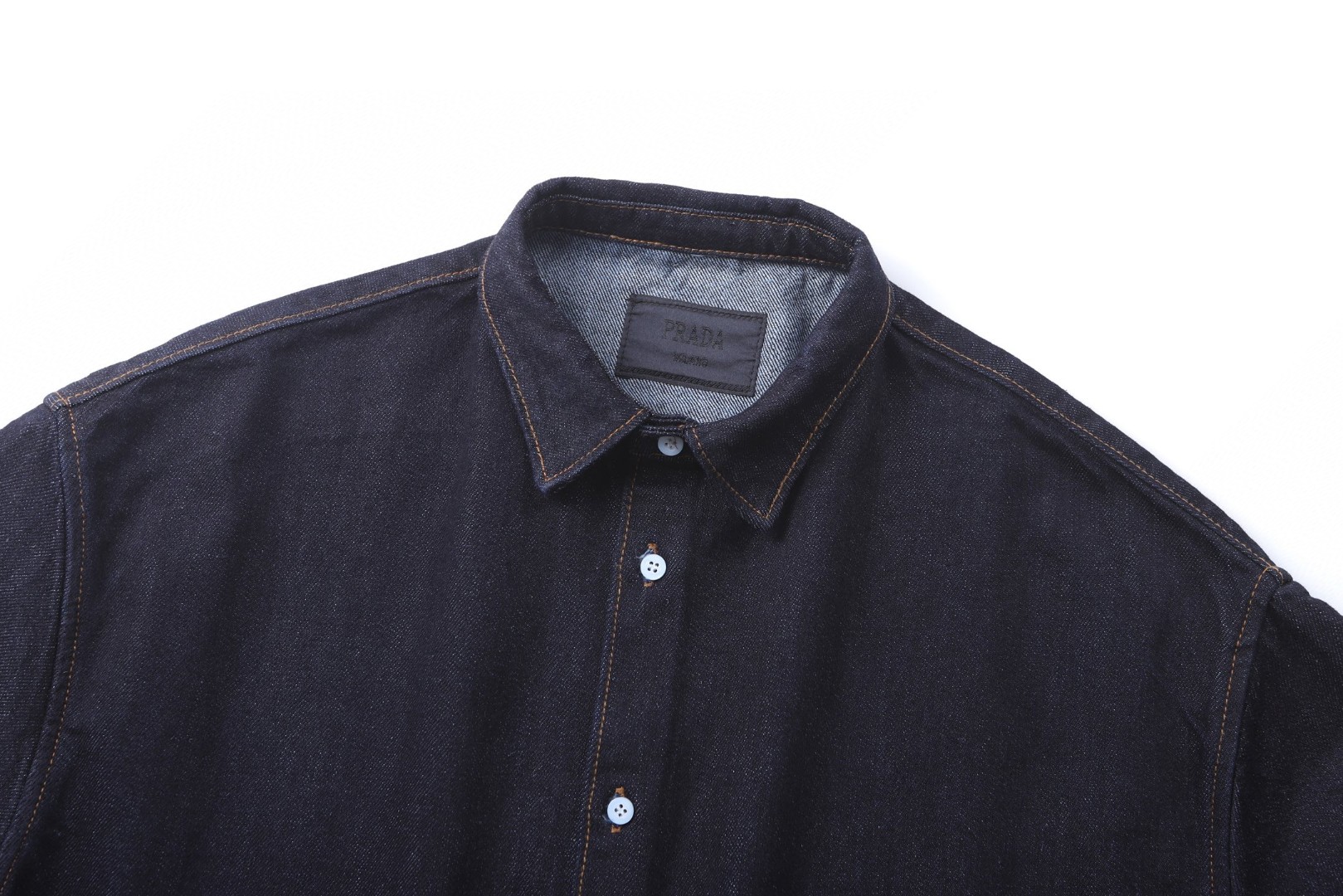 PRADA 普拉达 翻领宽松牛仔衬衫 外套 长袖 蓝色 B0
