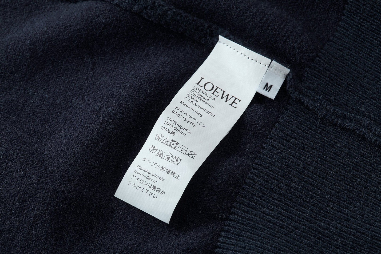 LOEWE 罗意威 刺绣小标羊毛针织拉链帽衫 卫衣 外套 长袖 蓝色 B0 H526Y16KAT-5110