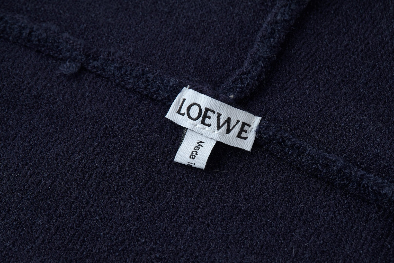 LOEWE 罗意威 刺绣小标羊毛针织拉链帽衫 卫衣 外套 长袖 蓝色 B0 H526Y16KAT-5110