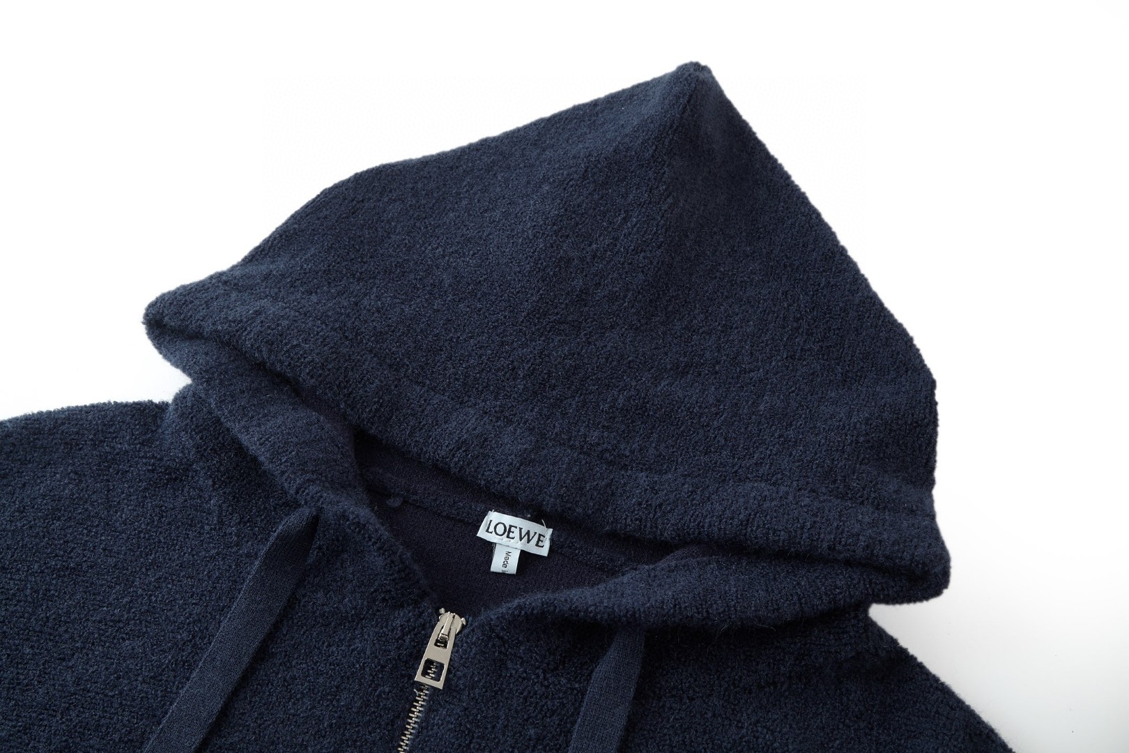 LOEWE 罗意威 刺绣小标羊毛针织拉链帽衫 卫衣 外套 长袖 蓝色 B0 H526Y16KAT-5110