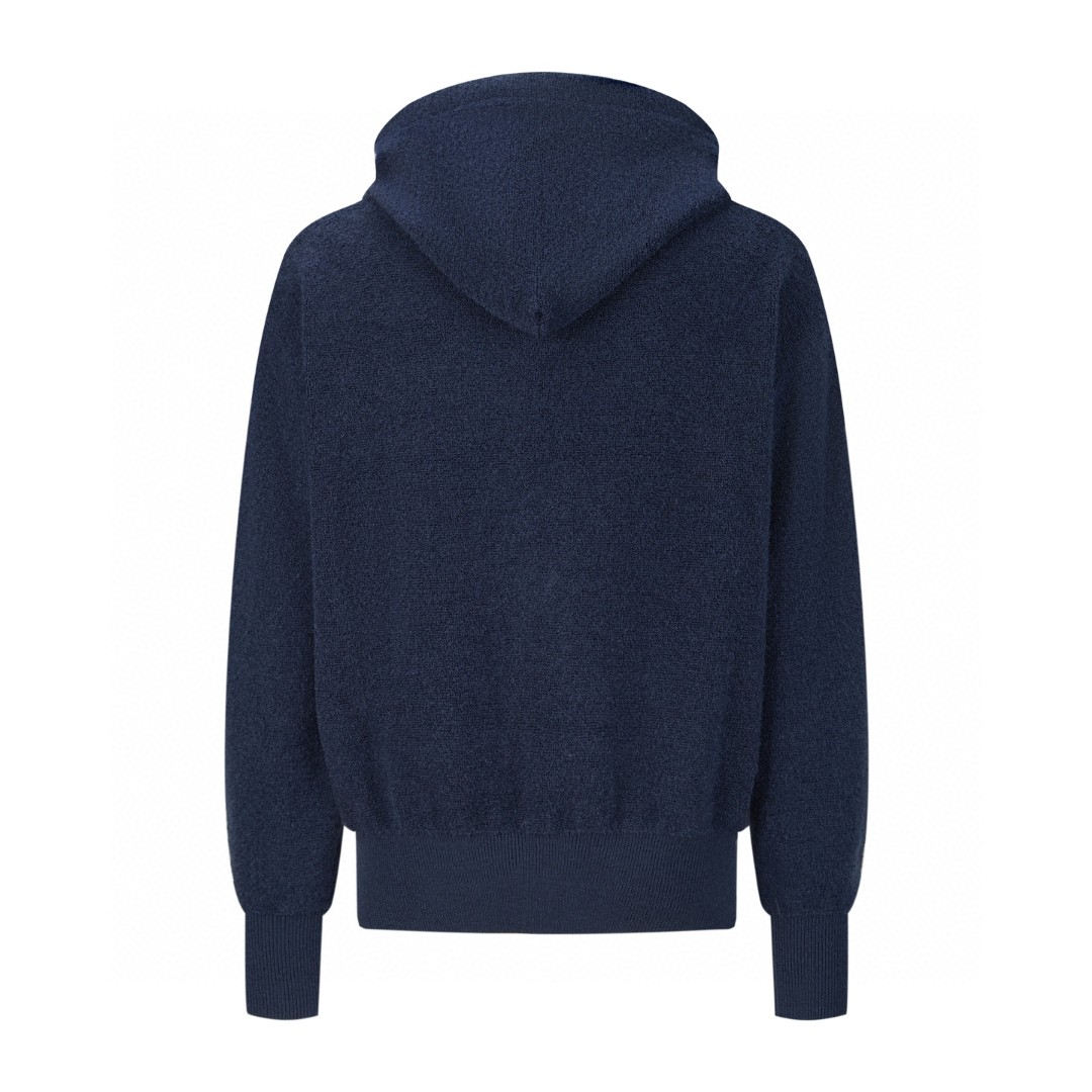 LOEWE 罗意威 刺绣小标羊毛针织拉链帽衫 卫衣 外套 长袖 蓝色 B0 H526Y16KAT-5110