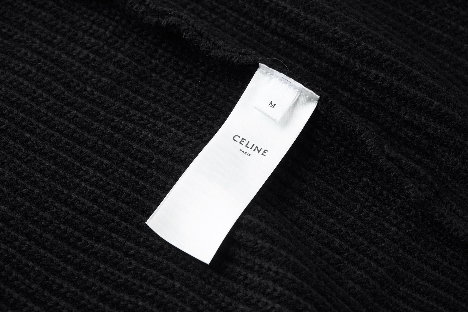 CELINE 赛琳 标识刺绣针织拉链帽衫 毛衣 卫衣 长袖 黑色 B0 RY0JF0ZTQ-38NO