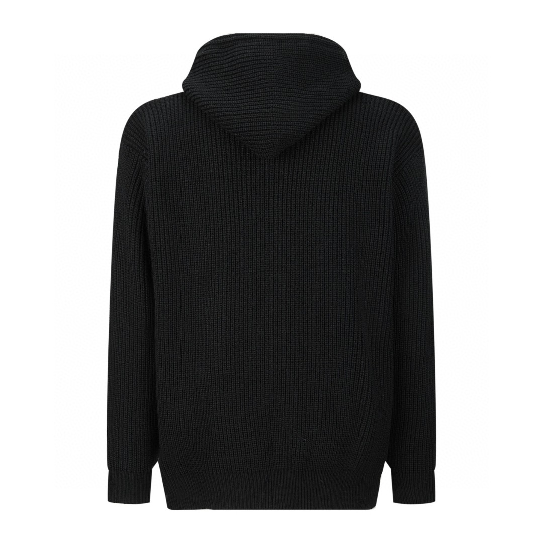 CELINE 赛琳 标识刺绣针织拉链帽衫 毛衣 卫衣 长袖 黑色 B0 RY0JF0ZTQ-38NO