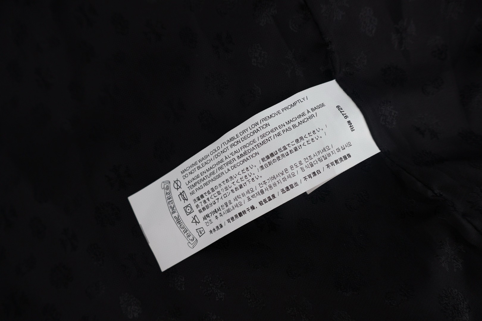 Chrome Hearts 克罗心 麂皮无领拉链夹克 外套 长袖 黑色 C0