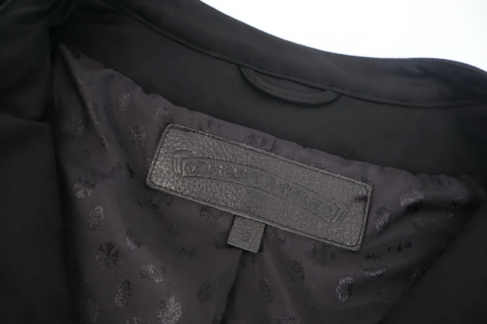 Chrome Hearts 克罗心 麂皮无领拉链夹克 外套 长袖 黑色 C0