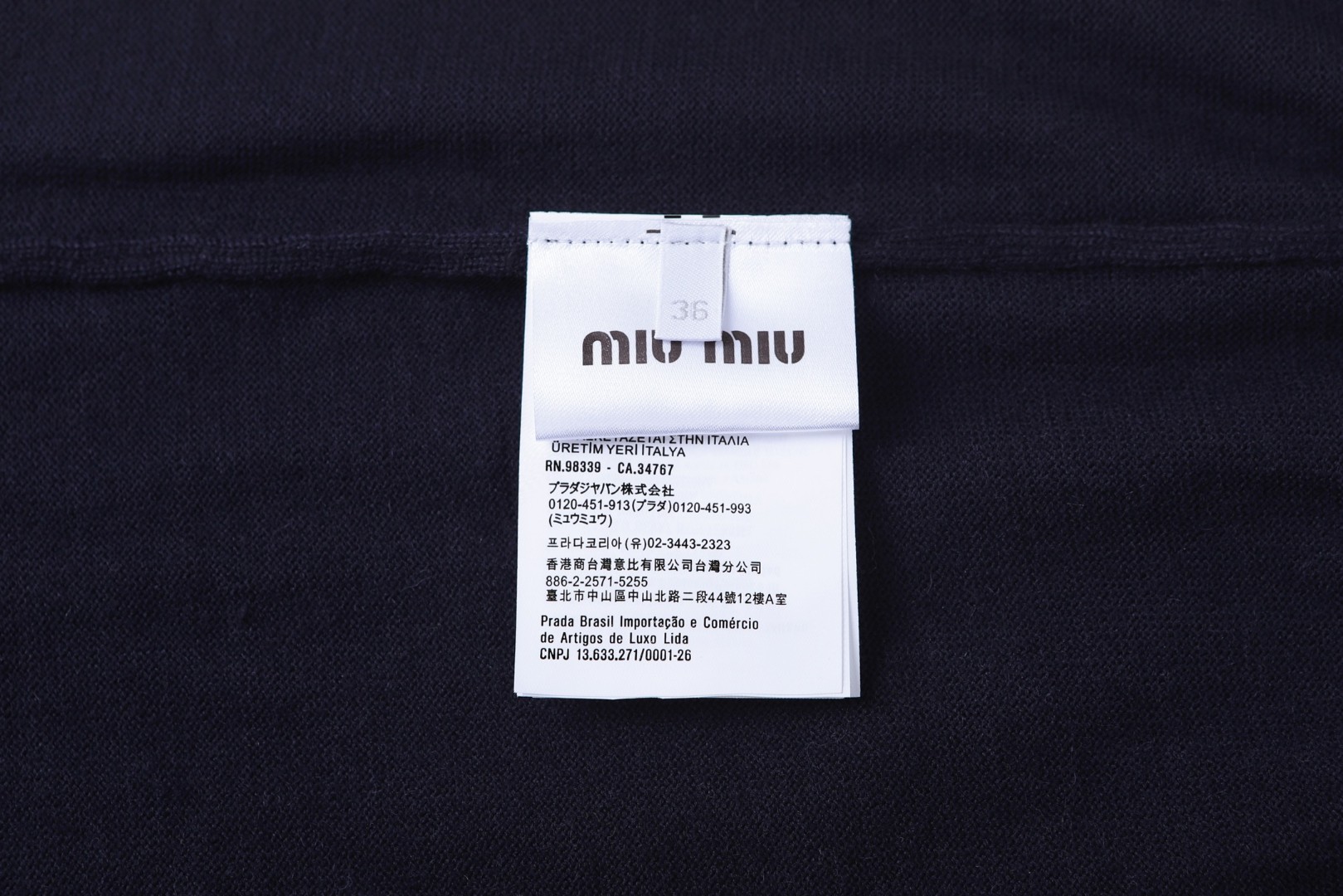 MIU MIU 缪缪 立领半拉链毛衣 针织衫 长袖 蓝色 B0 MMLB75-1748-F0008-S-OOO