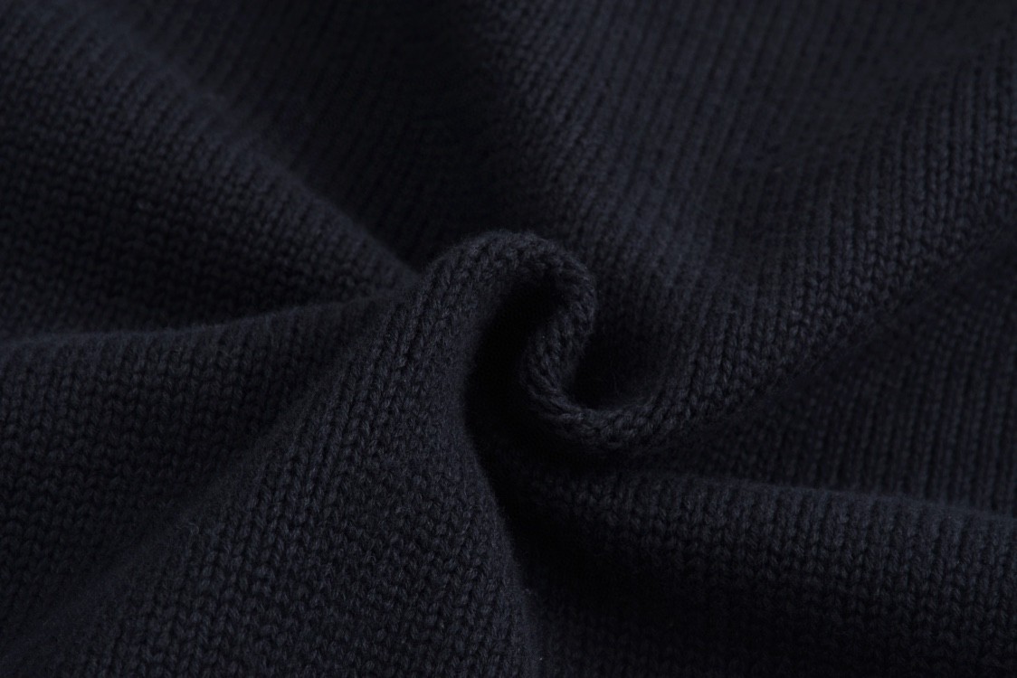 DIOR 迪奥 提花织带圆领毛衣 针织衫 长袖 灰色 黑色 B0 113M638AT187-880