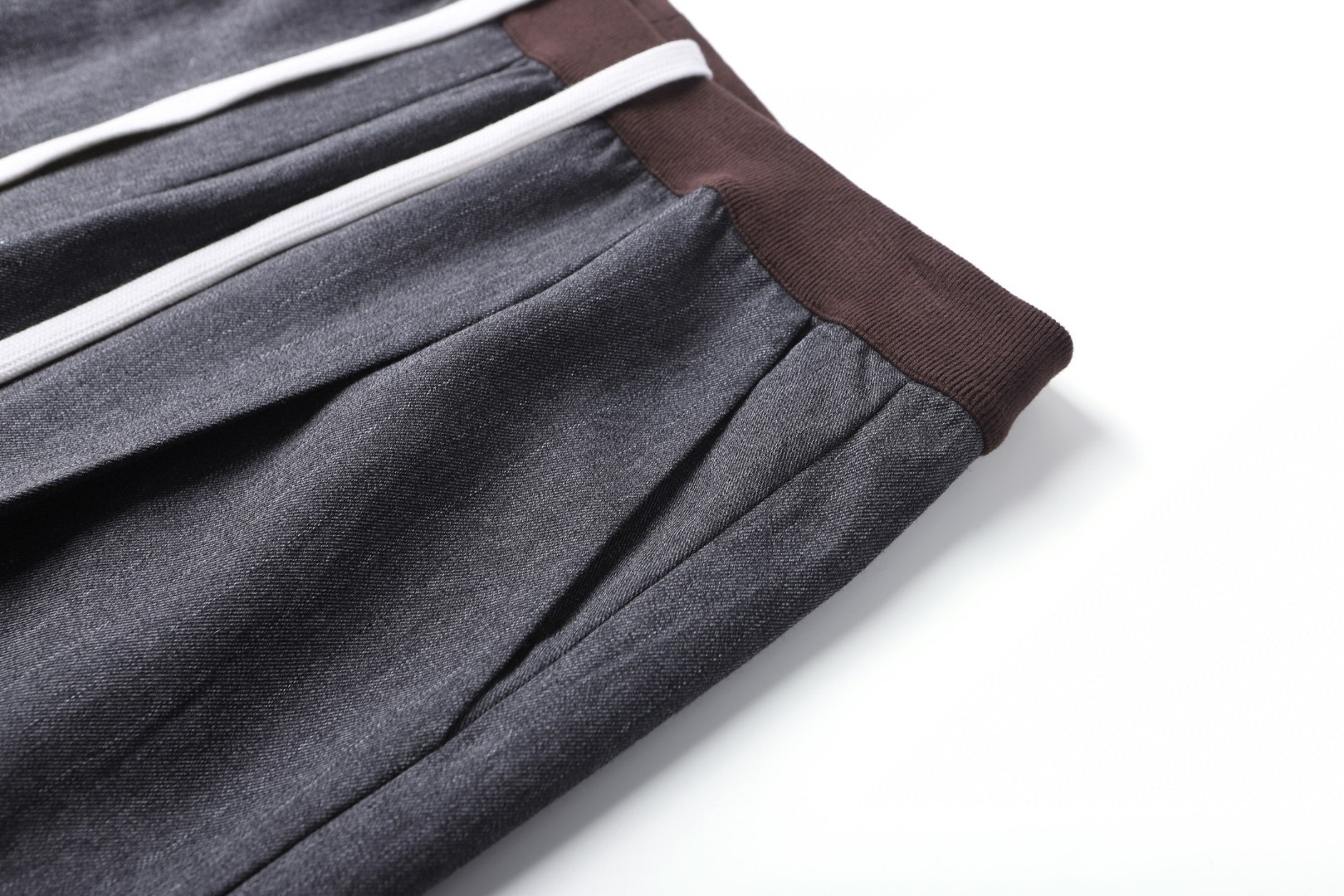 MIU MIU 系带细条纹直筒休闲裤 长裤 裤子 灰色 B0 MP1925-174X-F0480-S-OOO