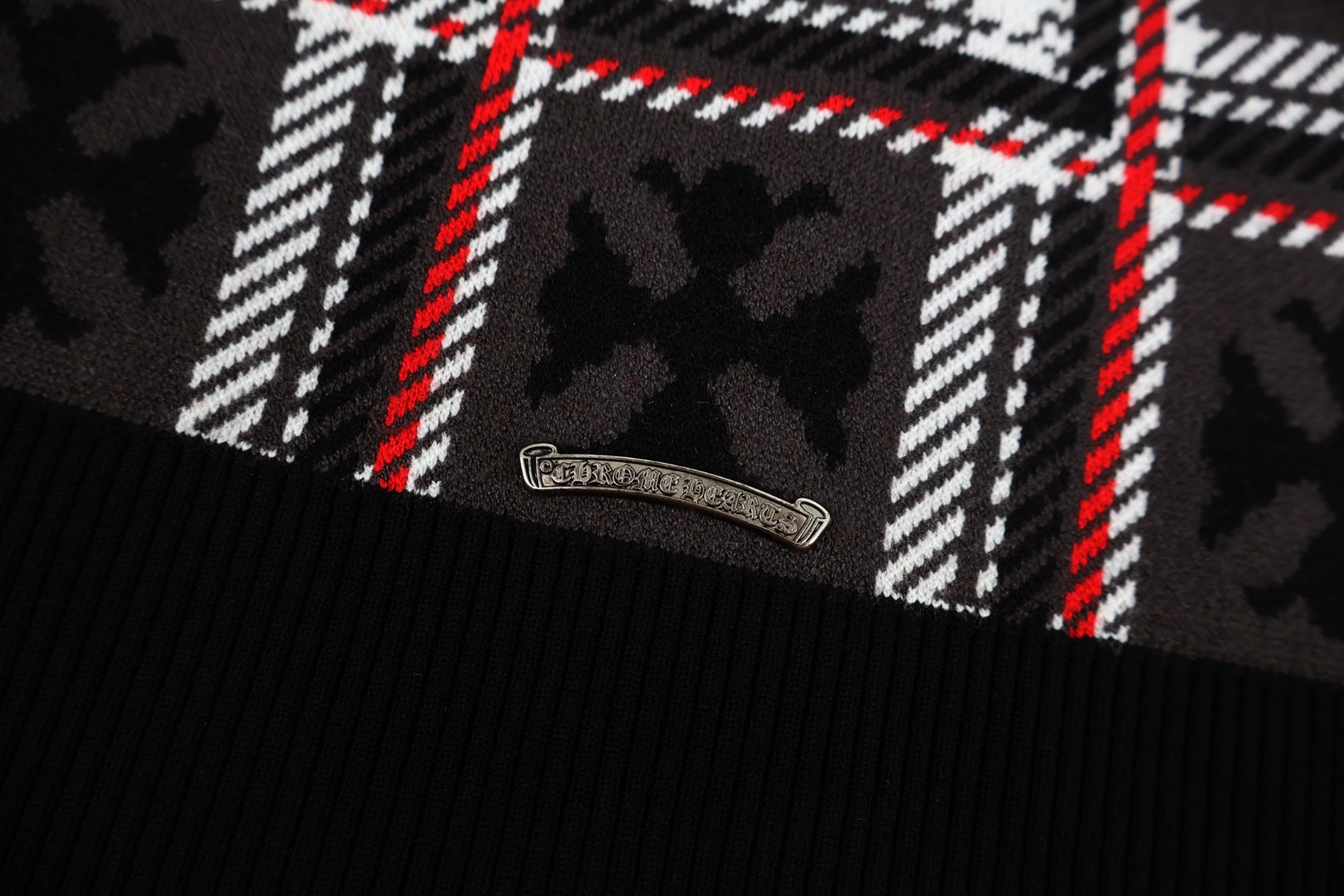 Chrome Hearts 克罗心 羊绒格纹开衫 针织衫 毛衣 外套 长袖 C0