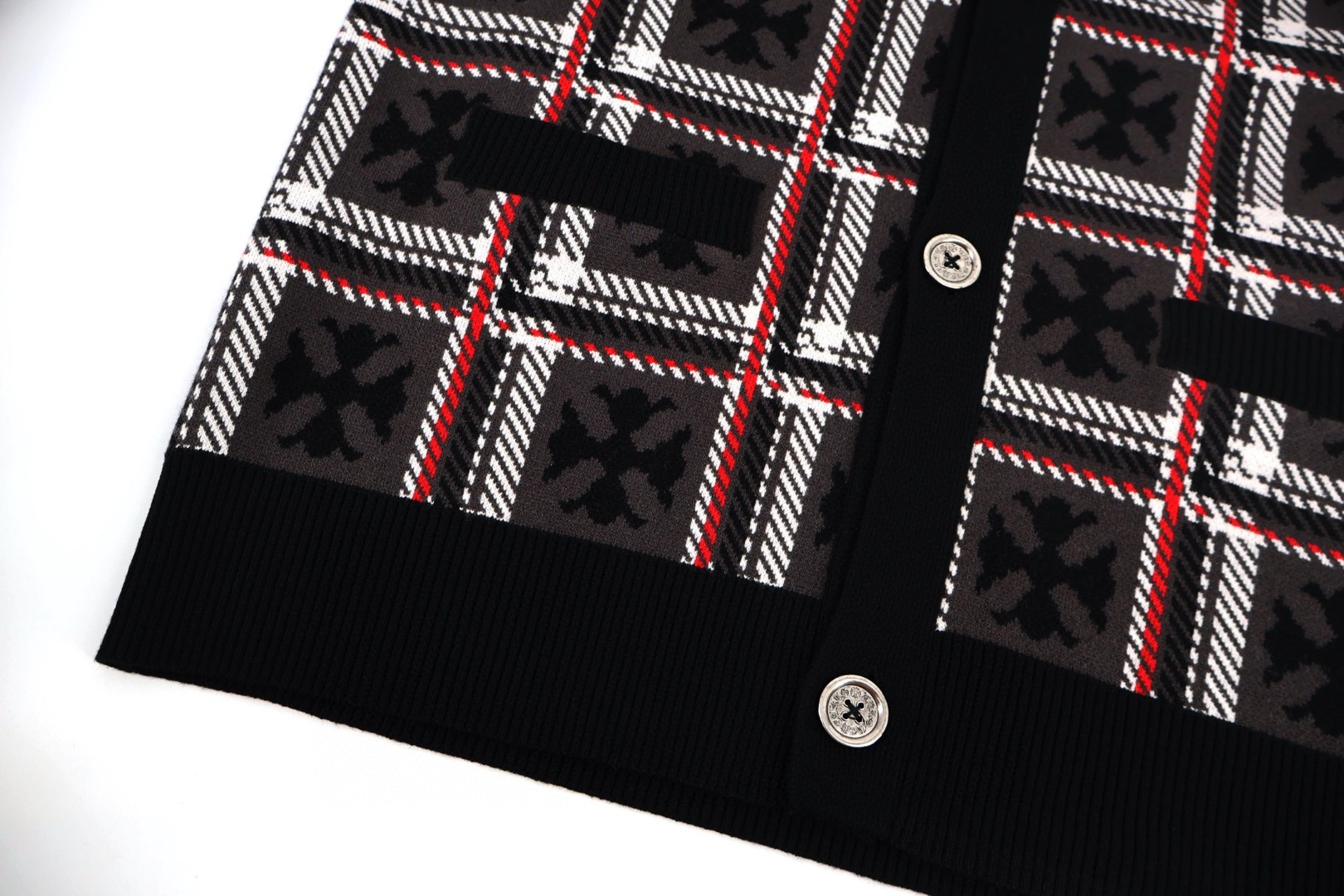 Chrome Hearts 克罗心 羊绒格纹开衫 针织衫 毛衣 外套 长袖 C0