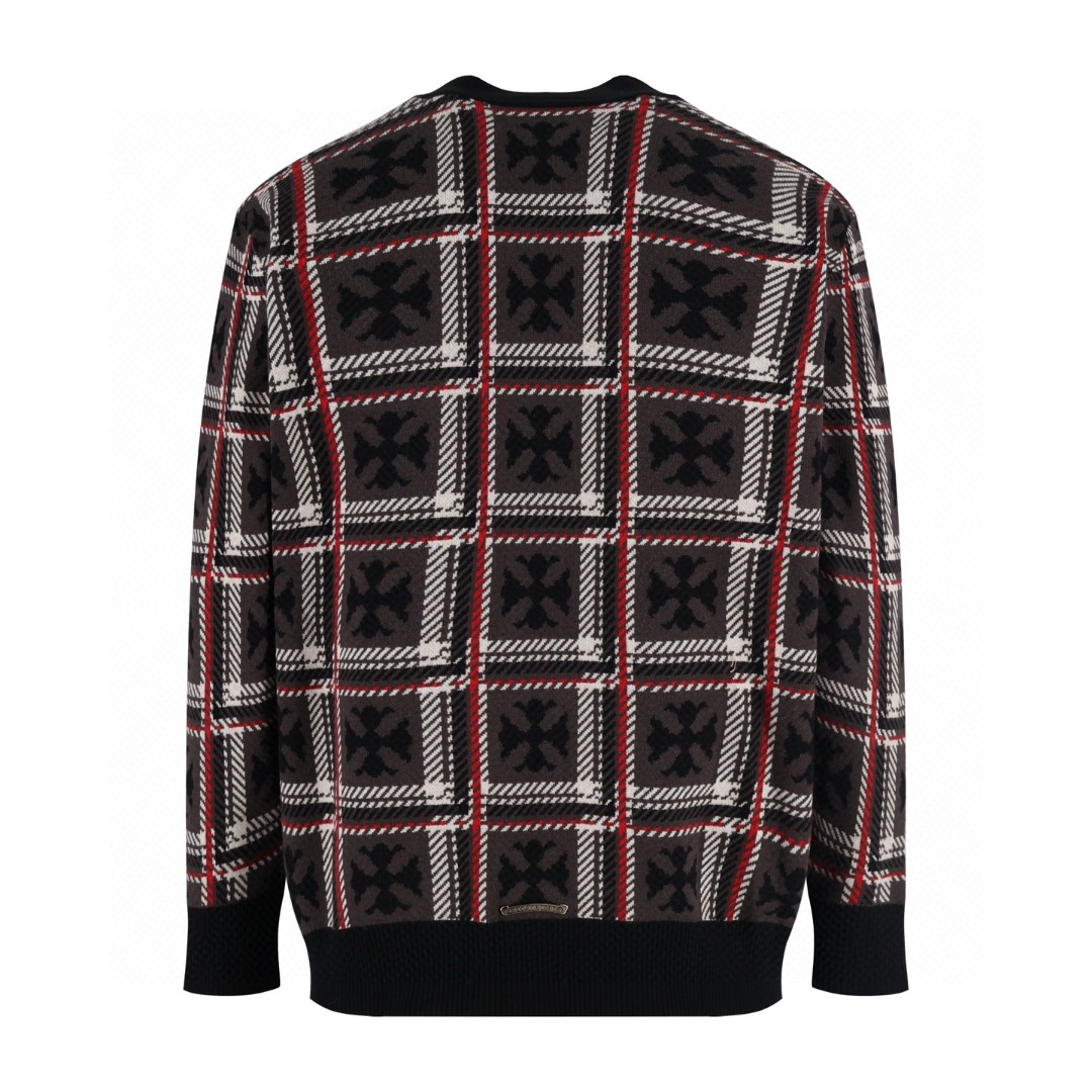 Chrome Hearts 克罗心 羊绒格纹开衫 针织衫 毛衣 外套 长袖 C0