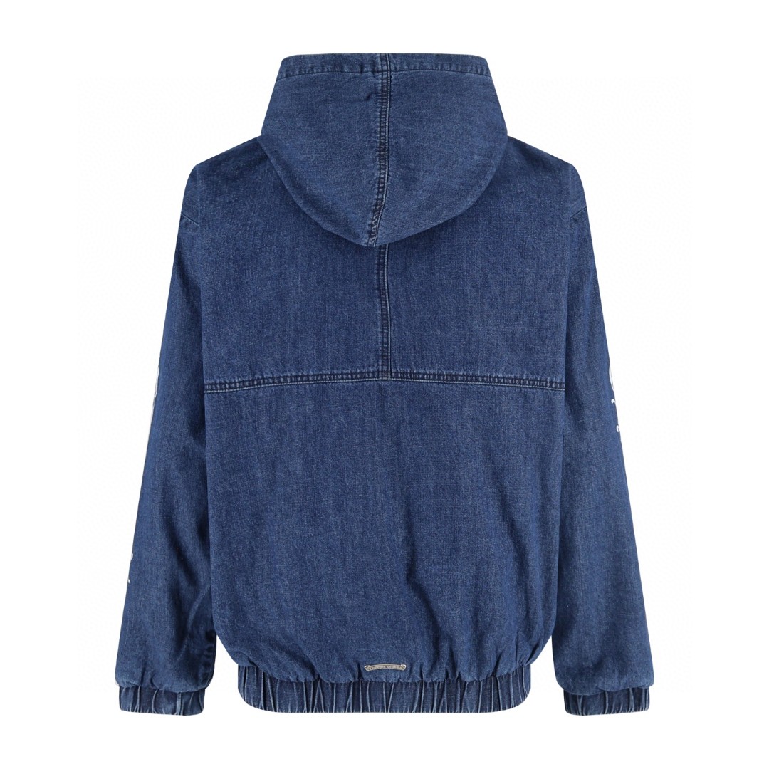 Chrome Hearts 克罗心 半拉链牛仔外套 连帽卫衣 夹克 长袖 蓝色 C5 71241143