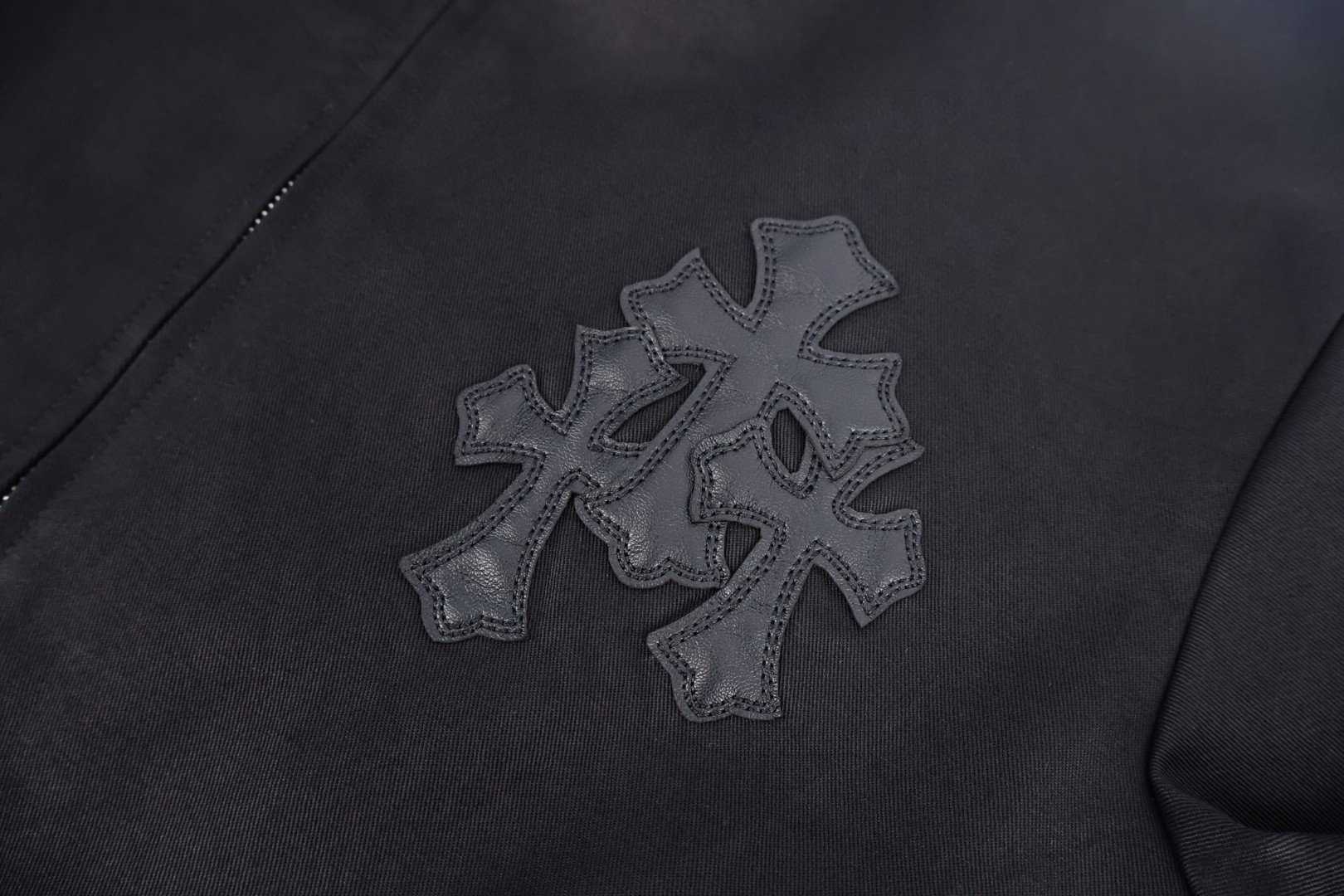 Chrome Hearts 克罗心 十字架贴皮棉服 夹克 外套 长袖 黑色 C5 