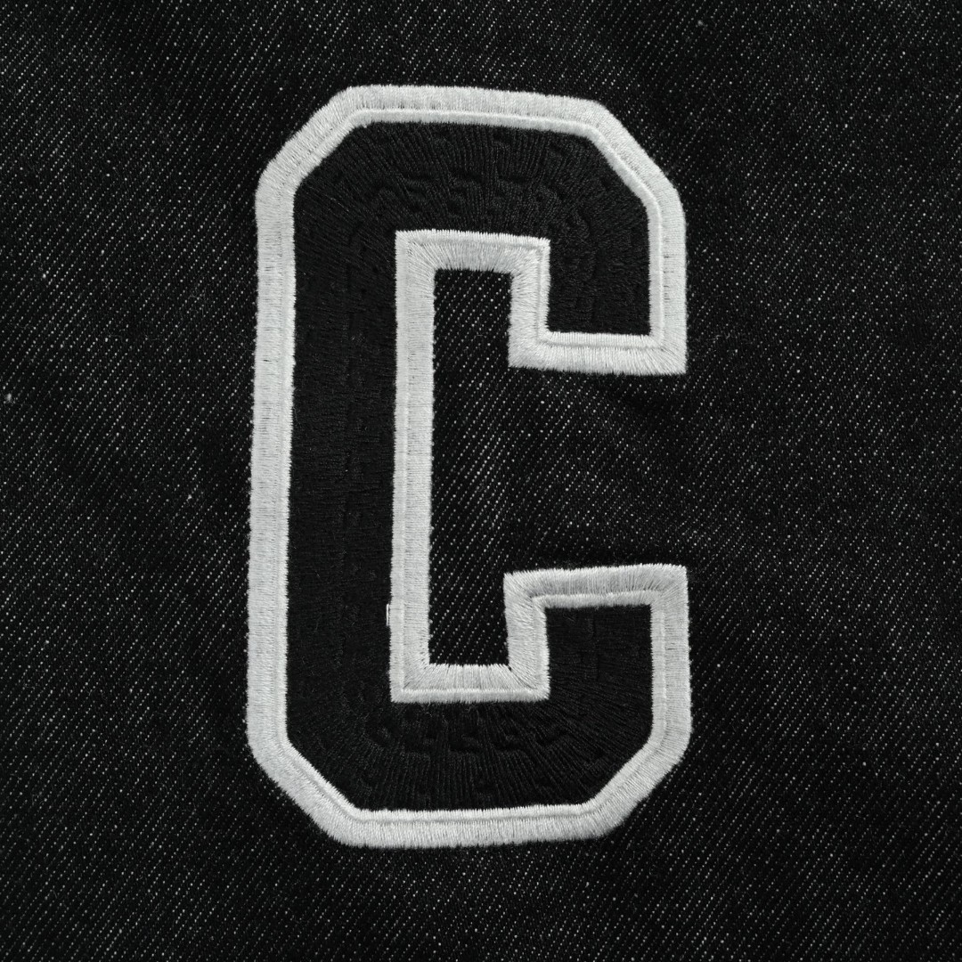 CELINE 赛琳 刺绣字母连帽棉服 棒球服 夹克 外套 长袖 黑色 C0 2Q937947F-38CH