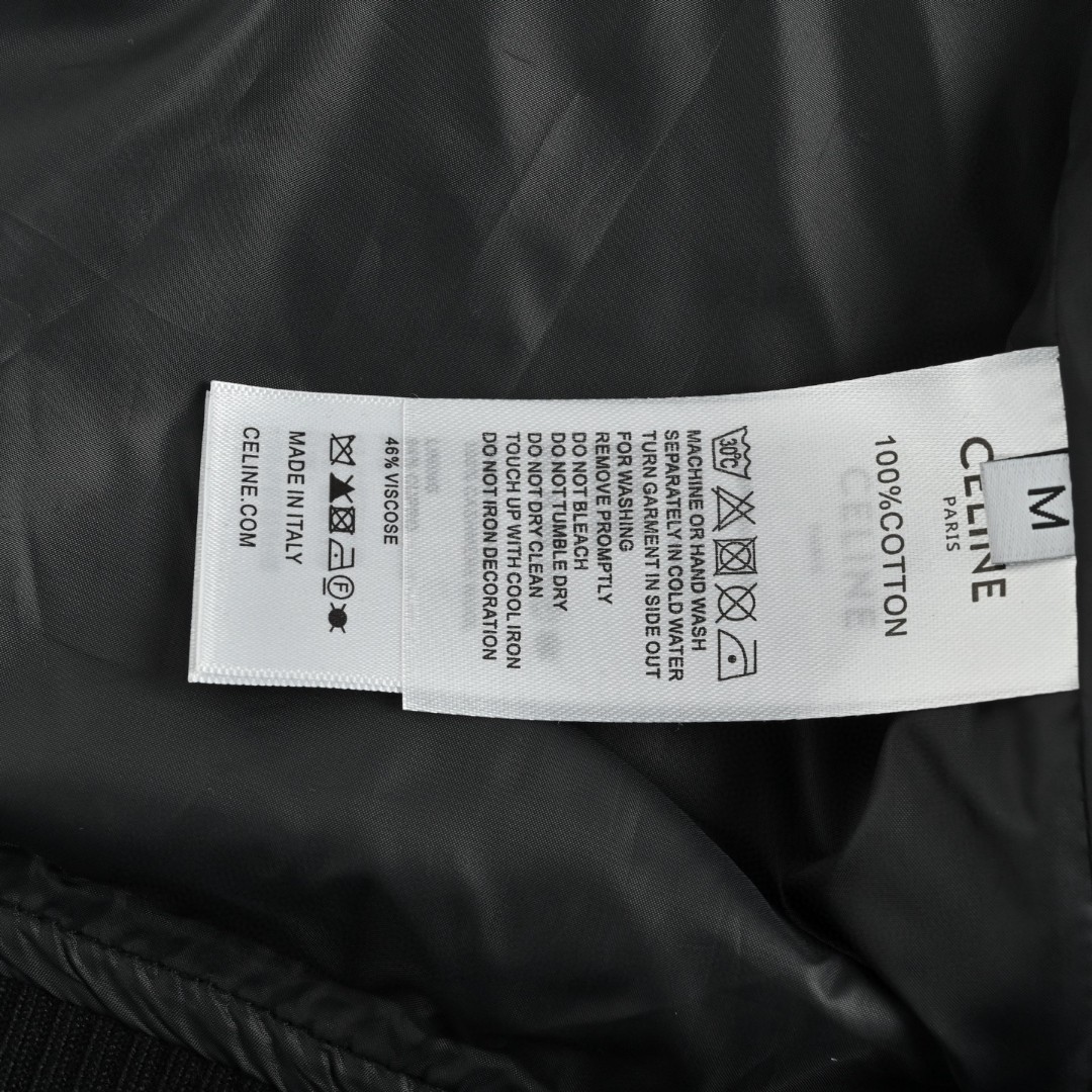 CELINE 赛琳 刺绣字母连帽棉服 棒球服 夹克 外套 长袖 黑色 C0 2Q937947F-38CH