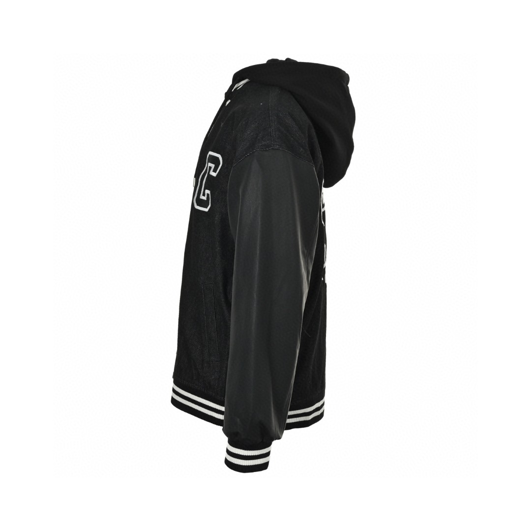 CELINE 赛琳 刺绣字母连帽棉服 棒球服 夹克 外套 长袖 黑色 C0 2Q937947F-38CH