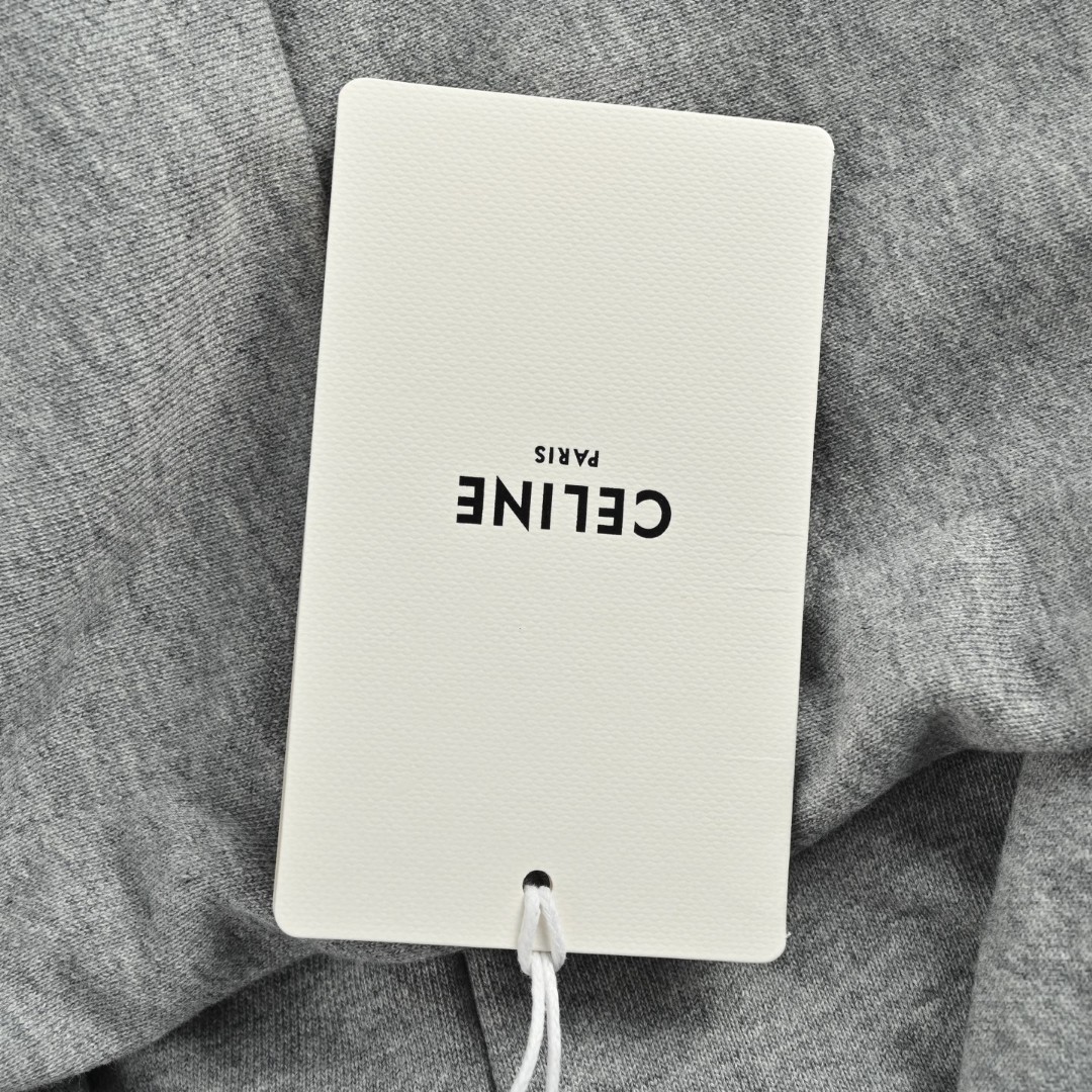 CELINE 赛琳 胸前植绒刺绣连帽卫衣 外套 长袖 灰色 B0 RY0KI345F-09SH