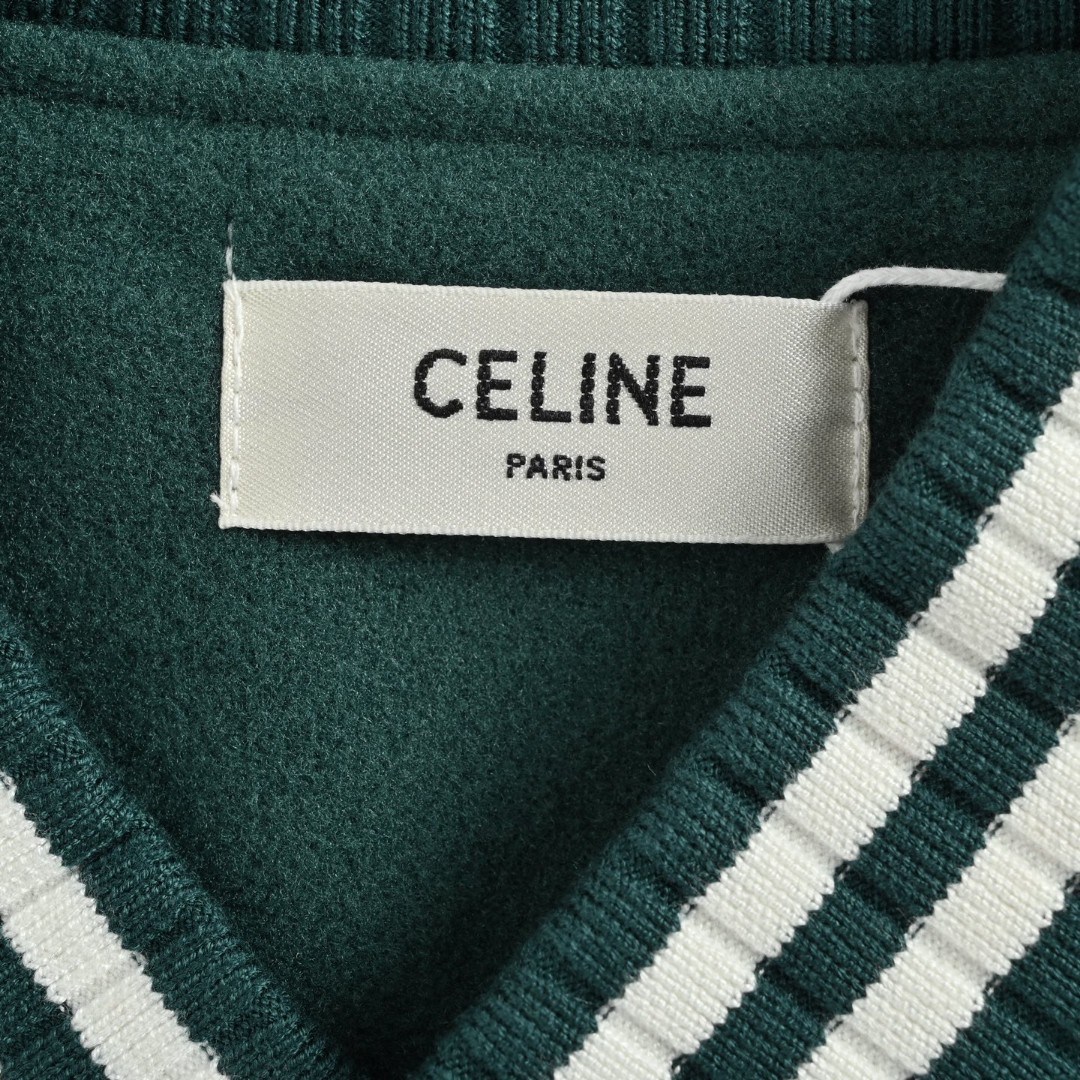 CELINE 赛琳 大C拼接刺绣棒球服 夹克 外套 长袖 绿色 C0 
