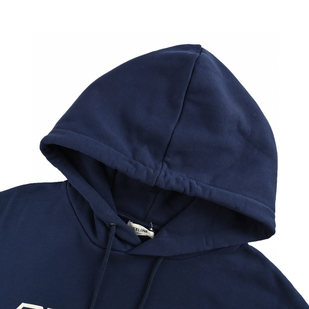 CELINE 赛琳 拼接撞色字母logo印花连帽卫衣 外套 长袖 蓝色 B0 RY08X510Z-FZQ7