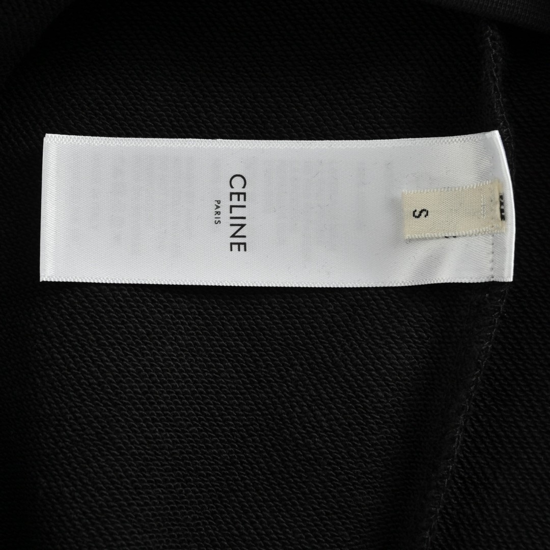 CELINE 赛琳 涂鸦绘画印花圆领卫衣 长袖 白色 黑色 A5