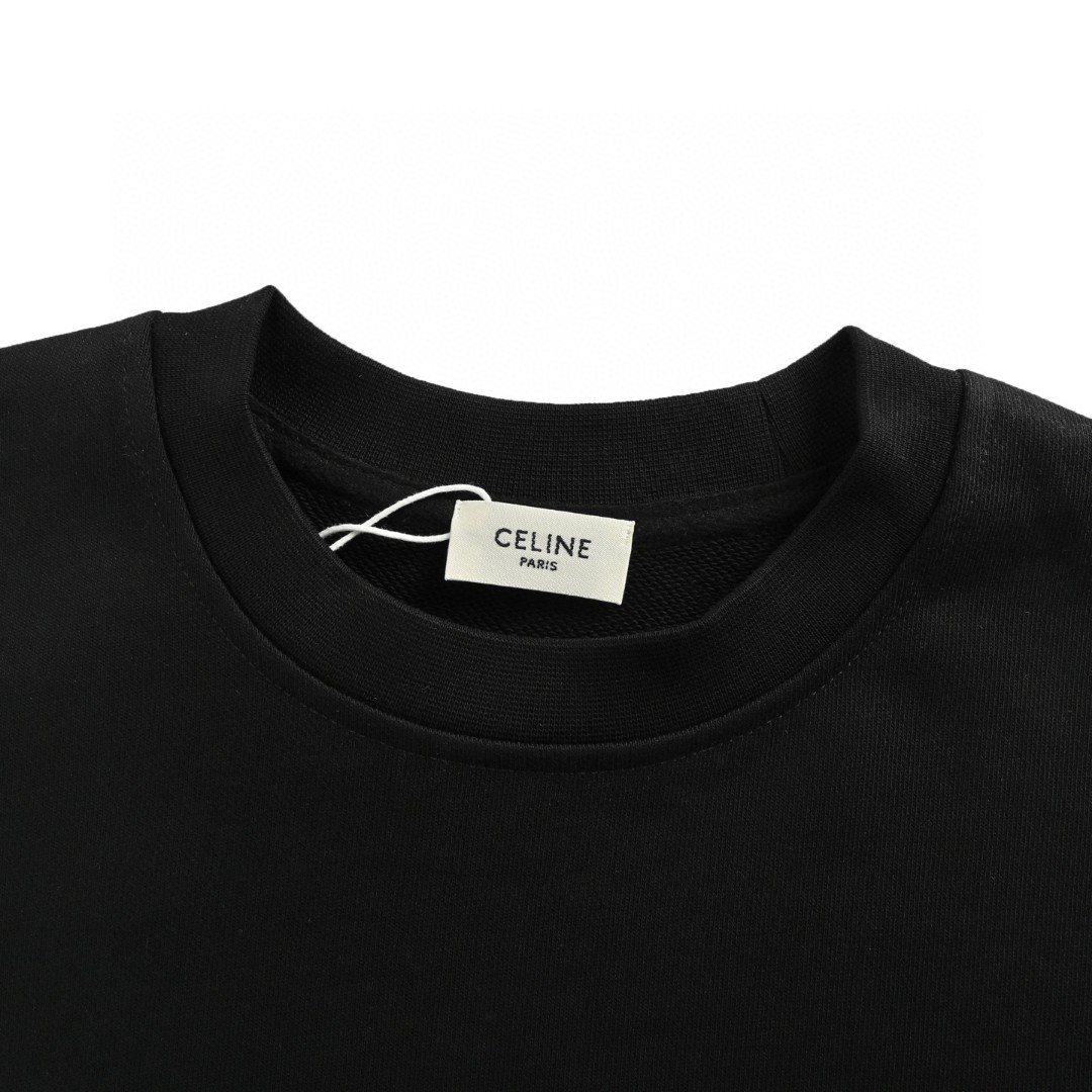 CELINE 赛琳 涂鸦绘画印花圆领卫衣 长袖 白色 黑色 A5