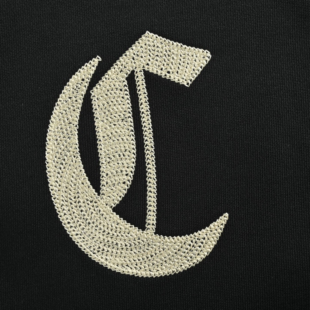 CELINE 赛琳 哥特字母刺绣拉链连帽卫衣 外套 长袖 黑色 白色 B0 RY09I670Q-38AW