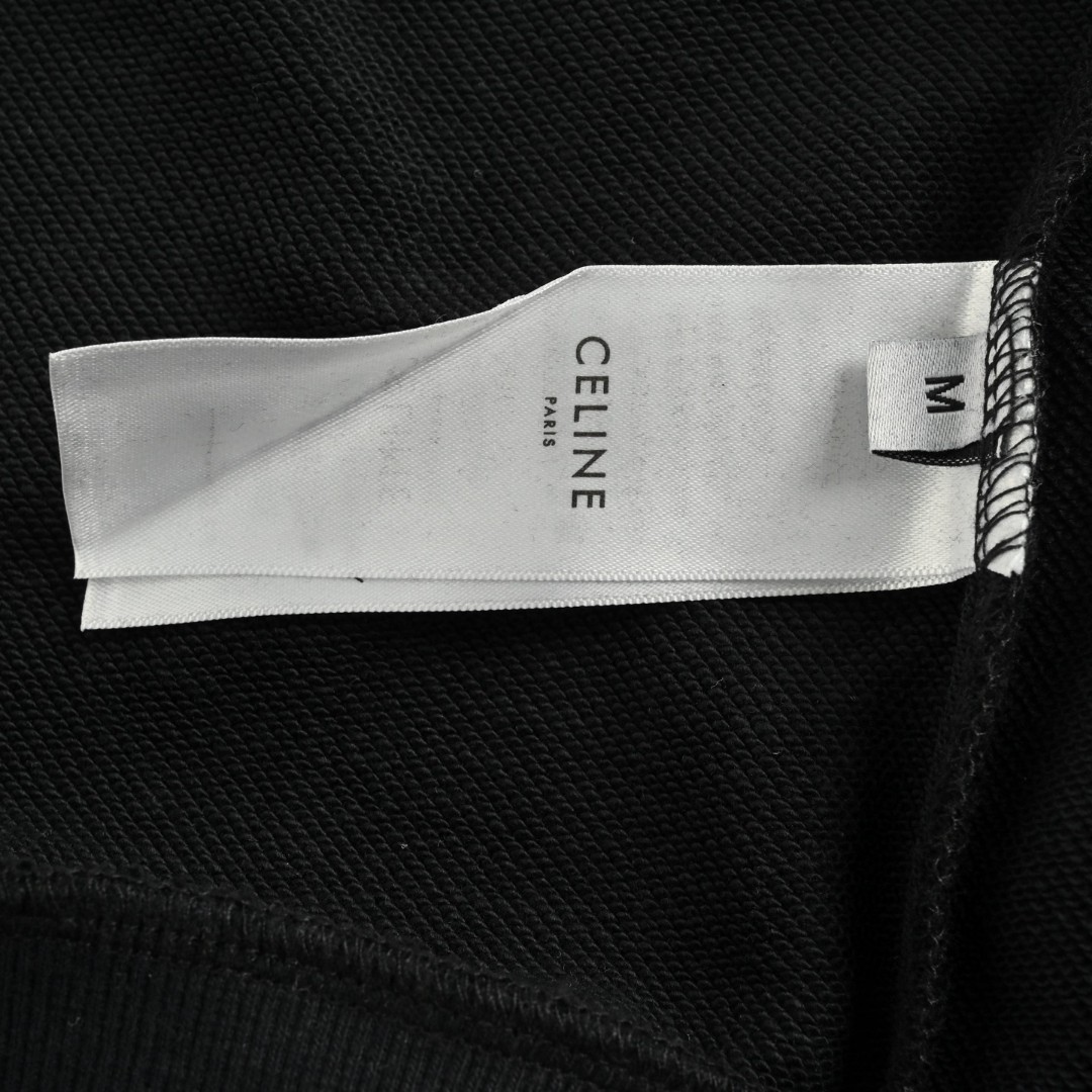 CELINE 赛琳 哥特字母刺绣拉链连帽卫衣 外套 长袖 黑色 白色 B0 RY09I670Q-38AW