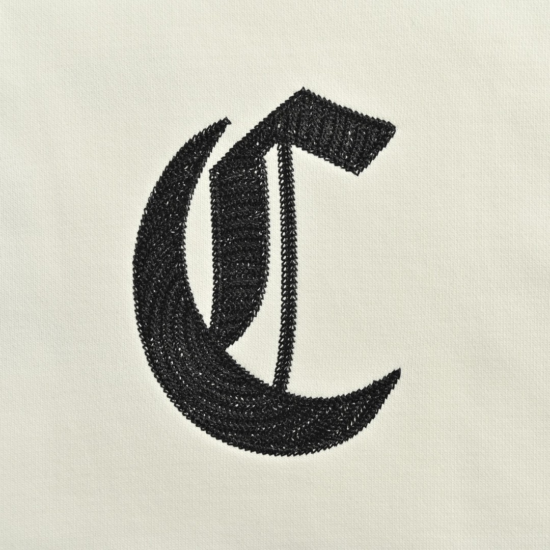 CELINE 赛琳 哥特字母刺绣拉链连帽卫衣 外套 长袖 黑色 白色 B0 RY09I670Q-38AW