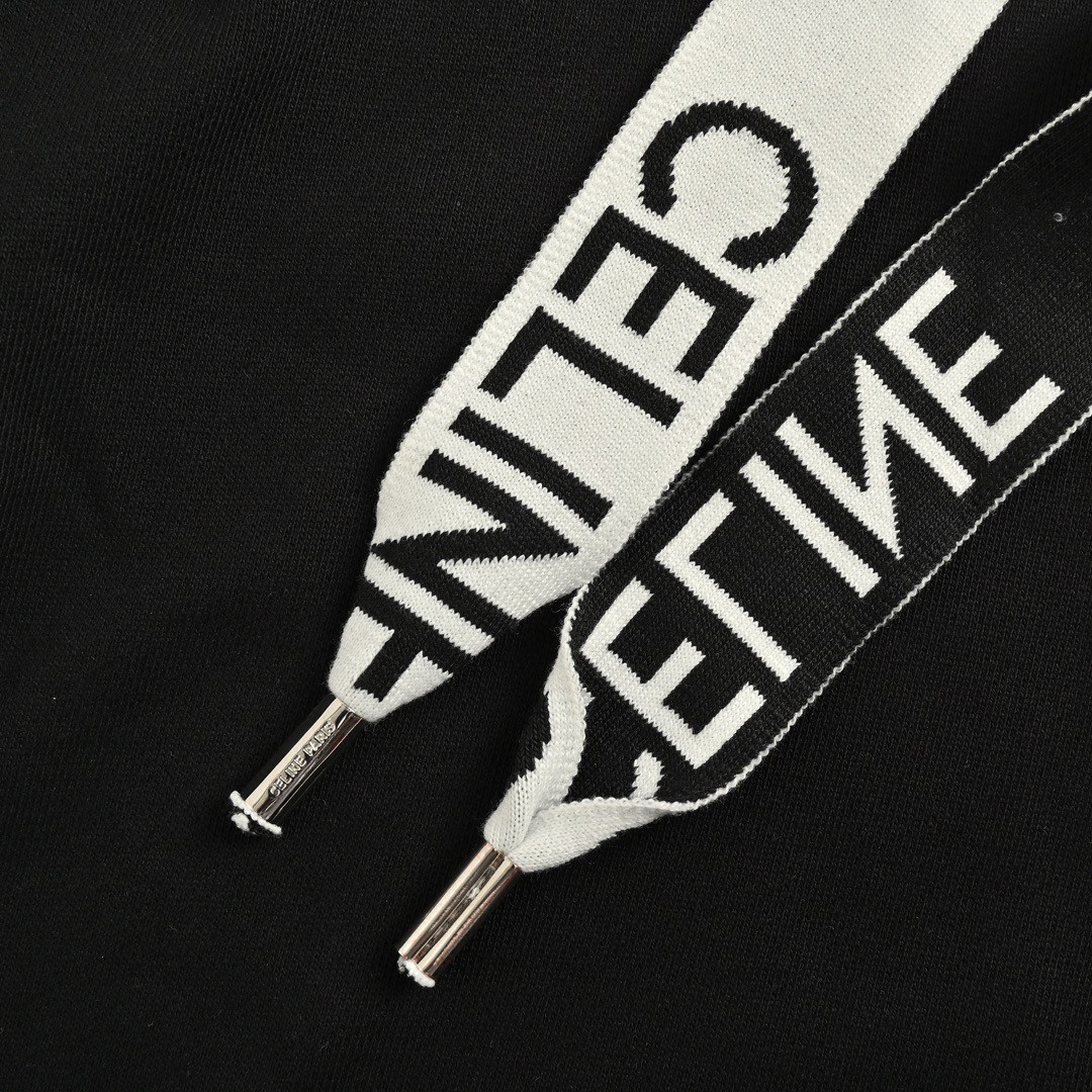 CELINE 赛琳 字母织带连帽卫衣 外套 长袖 灰色 黑色 B0 2Y468052H-08GC