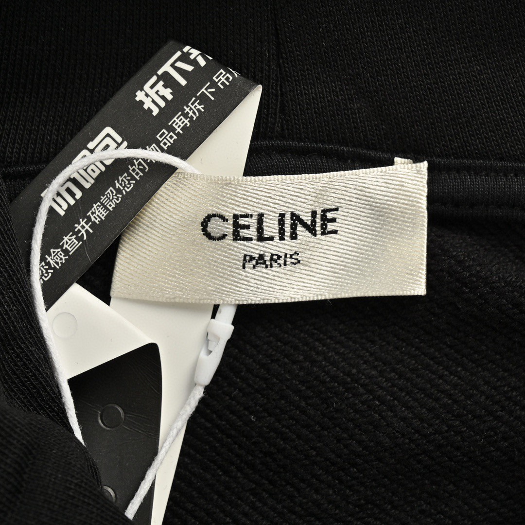 CELINE 赛琳 字母织带连帽卫衣 外套 长袖 灰色 黑色 B0 2Y468052H-08GC